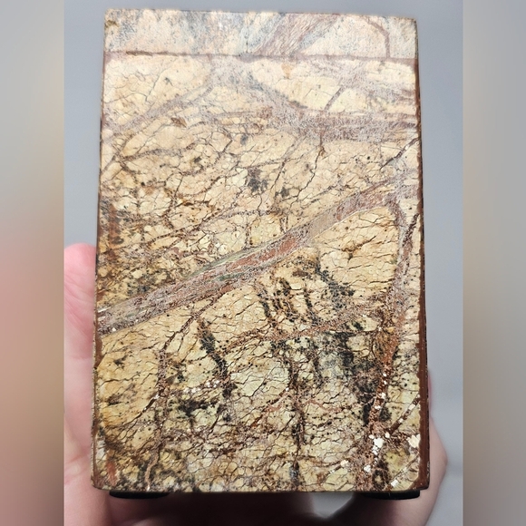 Genuine Marble Bathroom Vanity Brown Tan 2 Toothbrush/Toothpaste Holder - Picture 3 of 14